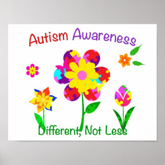 Blume zur Sensibilisierung für Autismus Poster