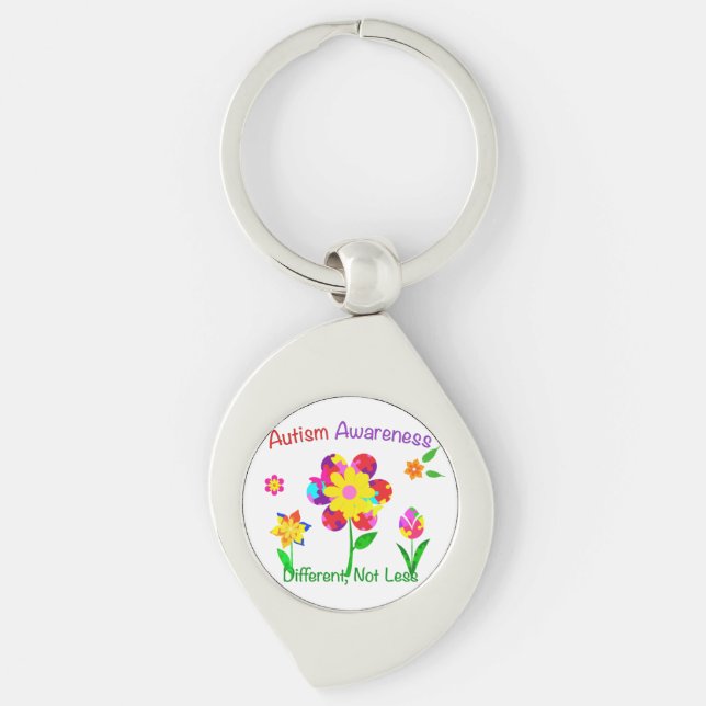 Blume zur Sensibilisierung für Autismus Schlüsselanhänger (Vorderseite)