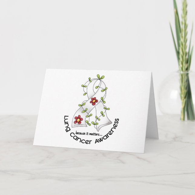 Blume zur Sensibilisierung für Lungenkrebs RIBBON  Karte (Vorderseite)