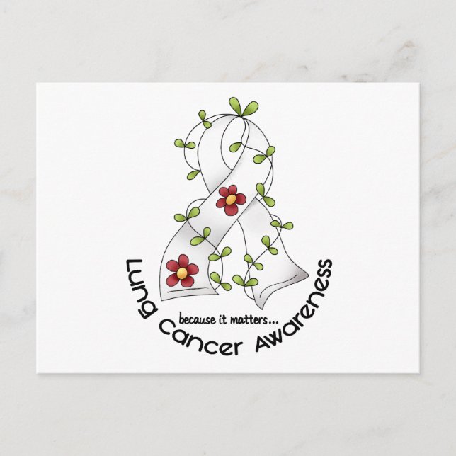 BLUME zur Sensibilisierung für Lungenkrebs RIBBON  Postkarte (Vorderseite)