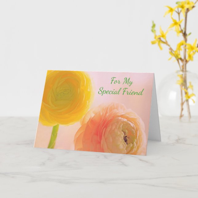 Blume zur Unterstützung von freunden Krebserkranku Karte (Gelbe Blume)