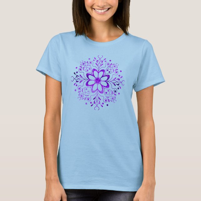 Blumemandala-T - Shirt (Vorderseite)