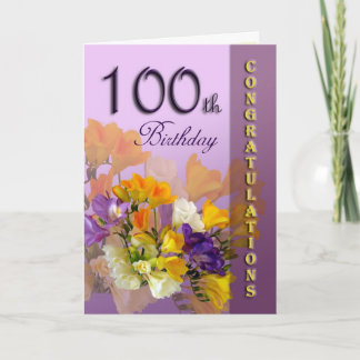 Blumen100. Geburtstags-Glückwunsch-Karte Karte