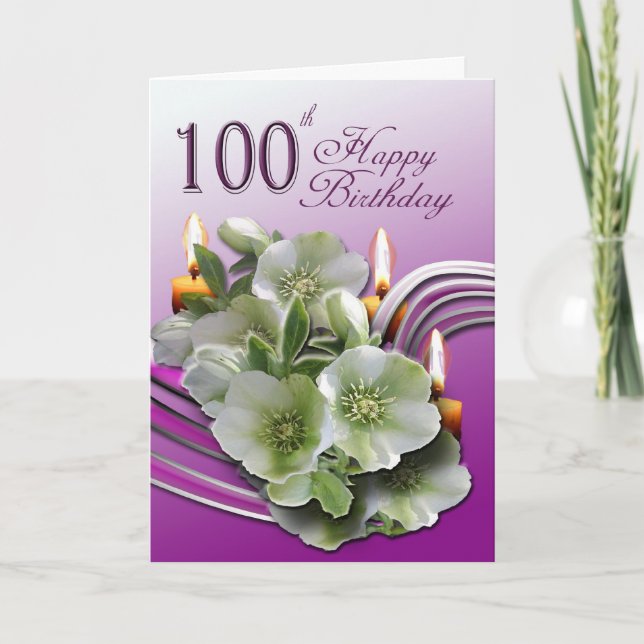 Blumen100. Geburtstags-Glückwunsch-Karte Karte (Vorderseite)