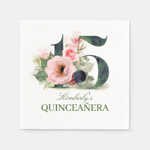 Blumen15. Quinceanera Geburtstag Serviette