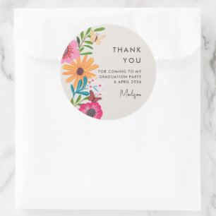 Blumen-Abschieds-Dankeschön-Party-Favor-Sticker Runder Aufkleber