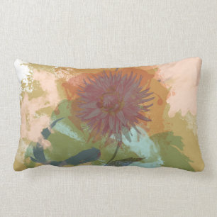 Blumen abstrakt Mitte des Jahrhunderts Blush Mint Lendenkissen