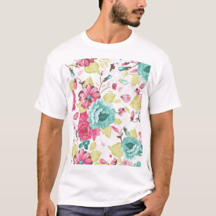 Blumen Abstrakte Eleganz Nahtlose Hintergrund. T-Shirt