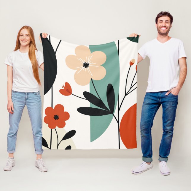 Blumen abstraktes Muster Fleecedecke (Beispiel)