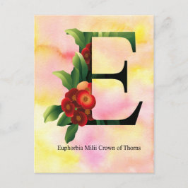Blumen-Alphabet mit Watercolor-Hintergrund Postkarte