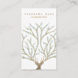 Blumen antlers head deer woods god illustration visitenkarte