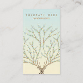 Blumen antlers head deer woods god illustration visitenkarte