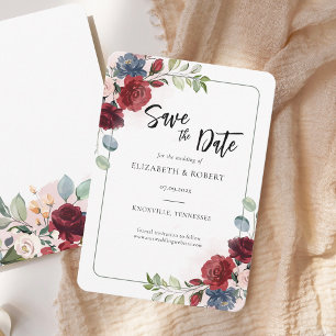 Blumen-Aquarell Elegante Moderne Hochzeit Save The Date