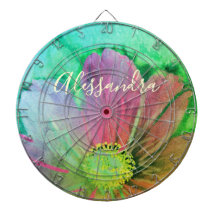 Blumen-Aquarell-Name-Monogramm Farbige Botanica