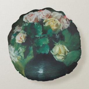 Blumen (auch bekannt als Rosen) von William Merrit Rundes Kissen
