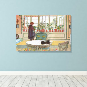 Blumen auf dem Fensterbrett von Carl Larsson Leinwanddruck