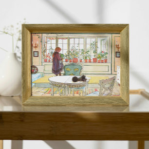 Blumen auf der Fensterbank Carl Larsson Poster