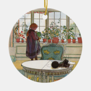 Blumen auf der Fensterbank Von einem Zuhause Carl  Keramik Ornament