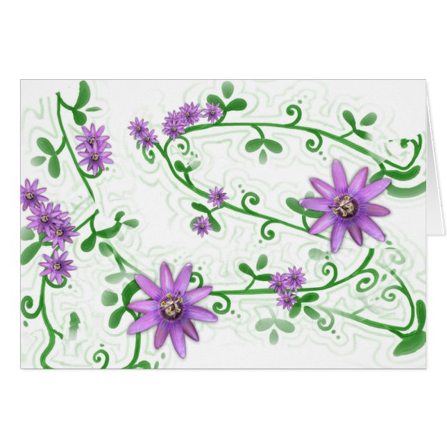 Blumen auf Rebe-Karte (Vorderseite (Horizontal))