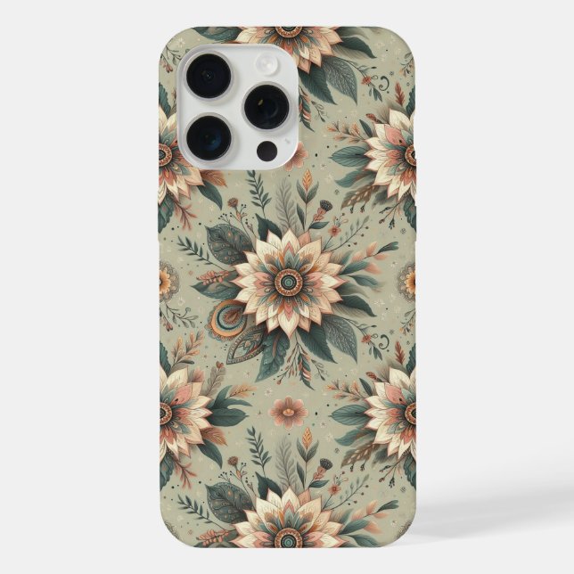 Blumen auf Salbei iPhone 15 Pro Max Hülle (Rückseite)