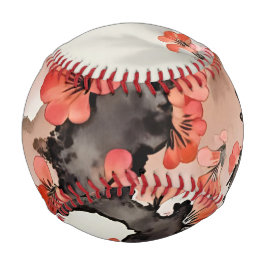 Blumen auf Schwarz Baseball