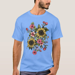 Blumen Aufkleber vintage retro T-Shirt