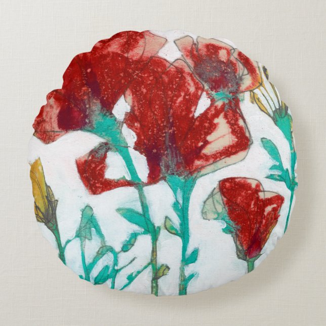 Blumen-Ausdruck II Rundes Kissen (Vorderseite)