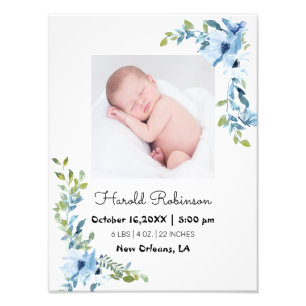 Blumen   Baby Geburtsstatistiken Fotodruck
