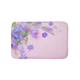 Blumen-Badematte | Blaue Wildblumen Memory Foam Te Badematte