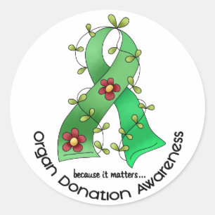 Blumen-Band ORGAN-SPENDEN-BEWUSSTSEIN Kleid Runder Aufkleber