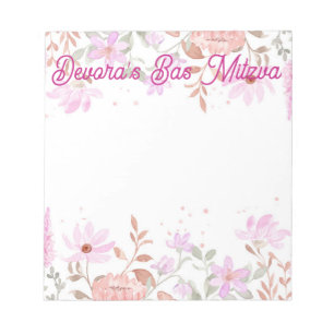 Blumen-Bas-Mizwa-Notizblock Notizblock