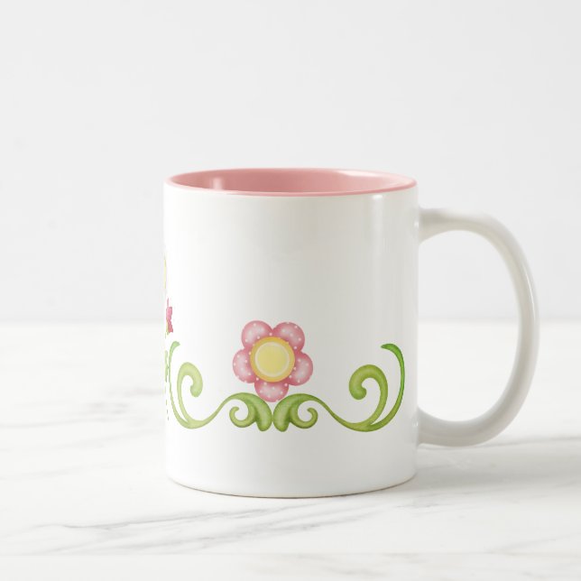 Blumen Becher 1 Zweifarbige Tasse (Rechts)