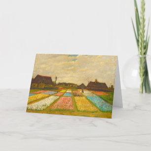 Blumen-Betten in der leeren Gruß-Karte Hollands Karte