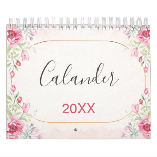 Blumen, Blätter Gold Design Kalender