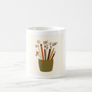 Blumen Bleistift Topf Ästhetischer Becher Kaffeetasse
