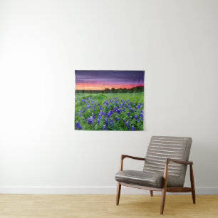 Blumen   Bluebonnets bei Sunset Texas Wandteppich