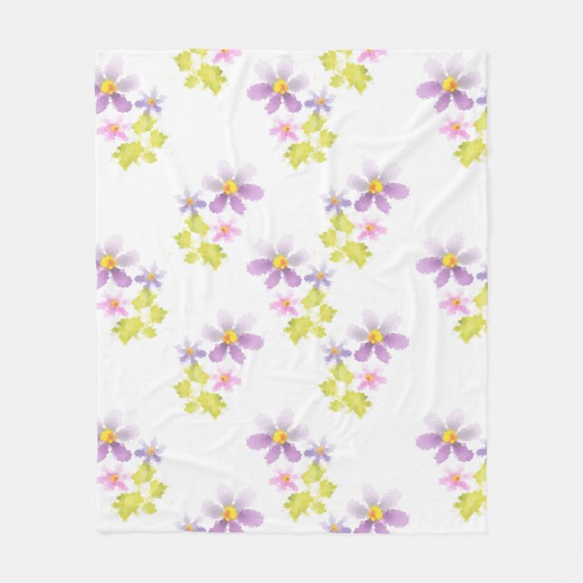 Blumen Blumenmosaik 2 Fleecedecke (Vorderseite)