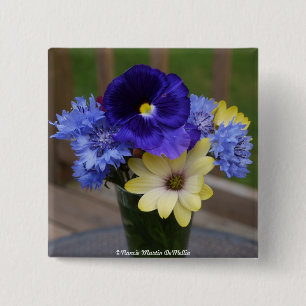 Blumen-Blumenstrauß-Knopf Button