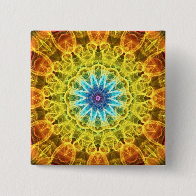Blumen-Blumenstraußkaleidoskop Button (Vorderseite)