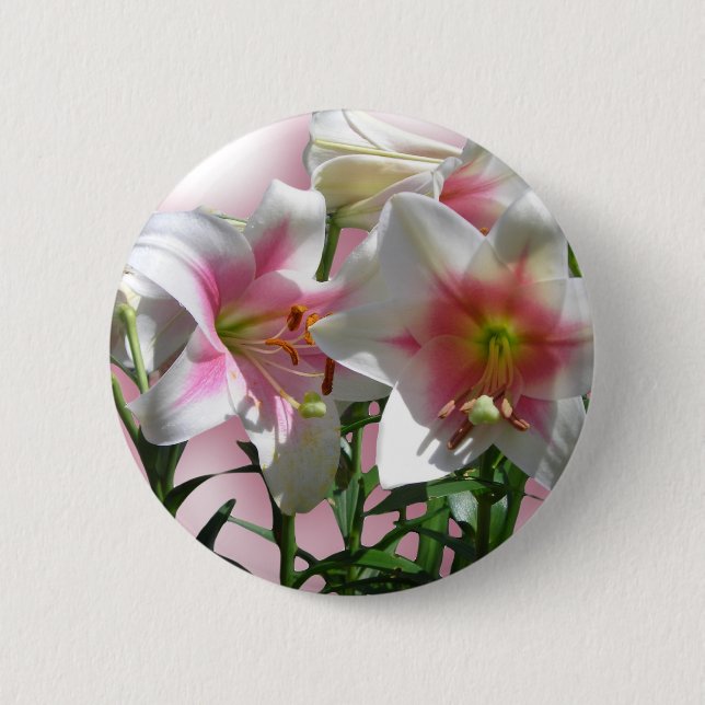 Blumen-Blüten-Frühlings-Garten-Liebe-Duschen-Party Button (Vorderseite)