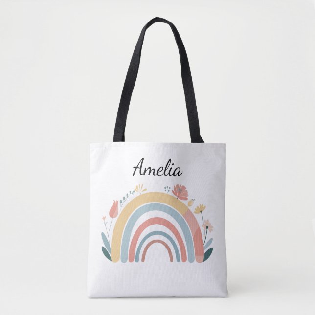 Blumen-Boho-Regenbogen-Allover-Print-Tasche Tasche (Vorderseite)