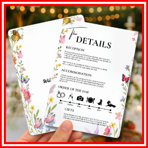 Blumen-Boho-Wildblumen-Hochzeit Tagesordnung Einladung