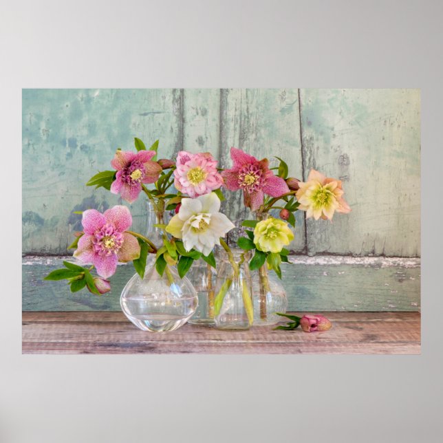 Blumen | Bohrlöcher in Vasen Poster (Vorne)