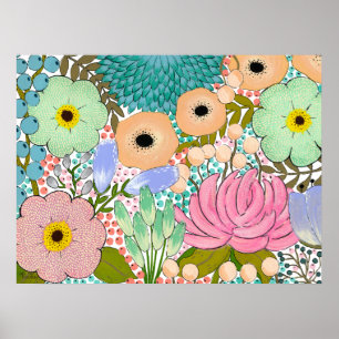 Blumen-Botanischer-Künstler-Eindruck-Druckplakat Poster