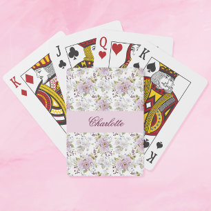 Blumen Botanischer Wildblumen-Monogramm-Name Spielkarten