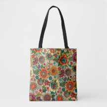 Blumen braun lila orange Cottagecore-Muster