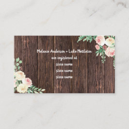 Blumen-Brautparty-Registrierung Begleitkarte