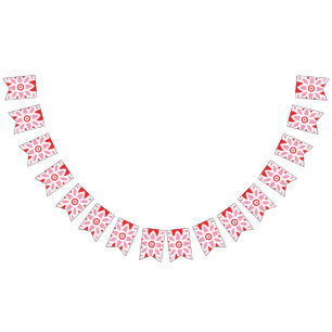 Blumen-Bunting-Partydekoration   Rosa Rot Chic Wimpelkette