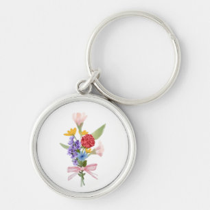 Blumen-Charm-Schlüsselanhänger – Eleganter Blumens Schlüsselanhänger