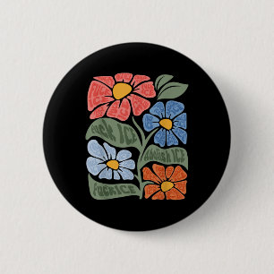 Blumen Chinga La Migra Anti-Eis Vintage Abschaffen Button
